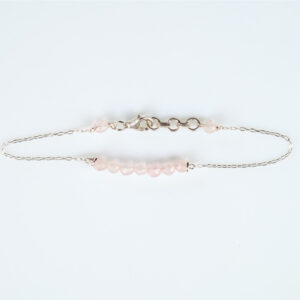 bracelet minimaliste pour femme en argent 925 et quartz rose collection all my stars aligned saint vincent